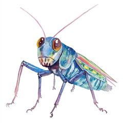 cute Cricket watercolor clipart illustration isolated