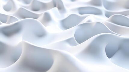 Fototapeta premium ethereal 3d rendered landscape of undulating organic shapes in pristine white creating a mesmerizing seamless pattern with gentle curves and soft shadows