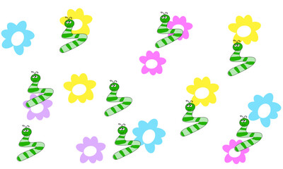 set of colorful Caterpillar