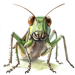 cute Cricket watercolor clipart illustration isolated