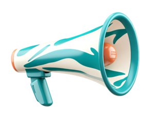 Vibrant megaphone with a stylish pattern, perfect for announcements, events, and marketing campaigns in modern design.