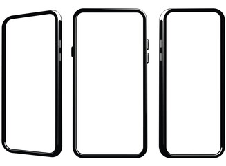 Silhouette Smartphone Front View Mockup Template