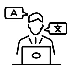 Line style icon of multilingual support 