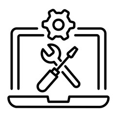 An outline icon of technical support 