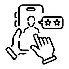 Linear style icon of online rating 
