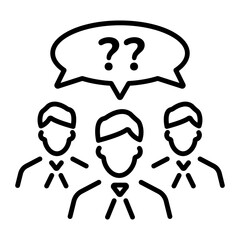 Line style icon of customer queries