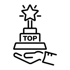 A line style icon of quality award 