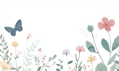 Stunning seamless pattern of watercolor hand drawn field wild flowers for the summer season.