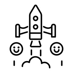 A linear style icon of positive feedback 