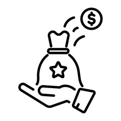 A line icon of retention bonus 