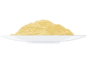 Spaghetti Plate Pasta Meal Side View