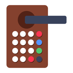 A flat design icon of digital door lock