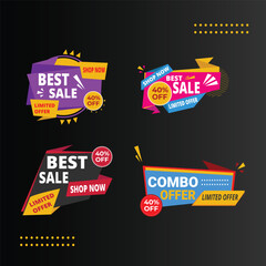 Vector combo offer promotional banner Combo offers labels and business sale banner