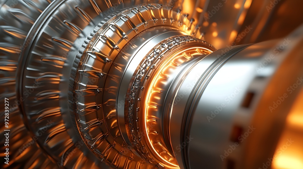 Poster 31. **3d render of a high-performance turbine engine with complex nozzle and heat shield details