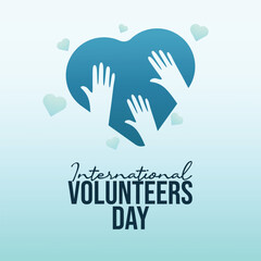 Fototapeta premium International Volunteer Day vector design template good for celebration usage. International Volunteer Day design. flat design. eps 10.