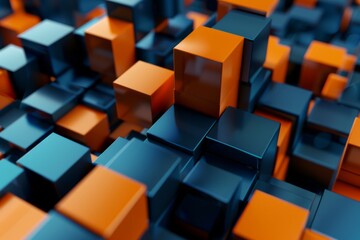 Obraz premium Blue and orange cubes background