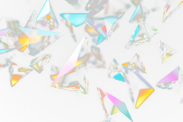 High-Resolution 3D Glass Triangle Prism Isolated on White