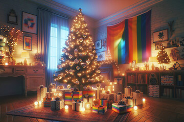 Obraz premium Unity Under the Tree: Celebrating Love and Diversity