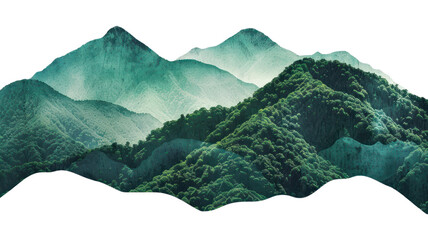 PNG Serene layered green mountain illustration