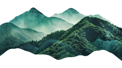 PNG Serene layered green mountain illustration