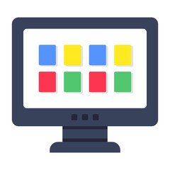 A trendy design icon of monitor 