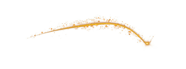 Abstract light lines of motion and speed with sparks of yellow color. Light everyday luminous effect. Semicircular wave, light trace curve swirl. PNG.