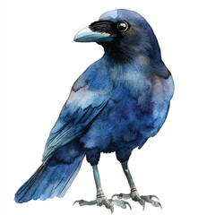 cute Crow watercolor clipart illustration isolated