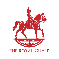 British Royal Guard Riding Horse in Vector Logo Concept
