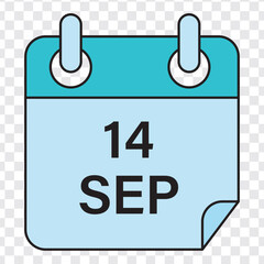 September 14 calendar flat icon
