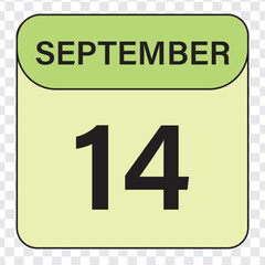 September 14 calendar flat icon