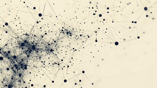 Delicate plexus structure with floating points and intricate connecting lines, creating a global network pattern on a pale background