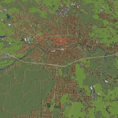 3D illustration of city and urban in Treviso Italy	