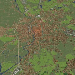 3D illustration of city and urban in Treviso Italy	