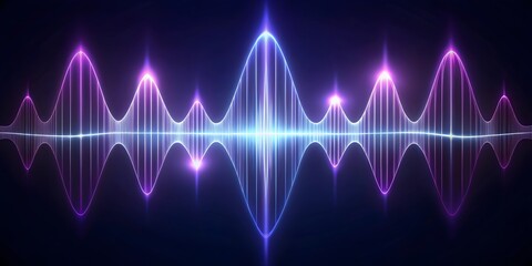 Fototapeta premium radiant radio wave design on dark background, contemporary desktop wallpaper