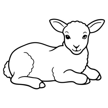 recommend clip art: Sitting Line art sheep vector, line cut sheep, silhouette vector illustration. sheep line art silhouette sketch black and white