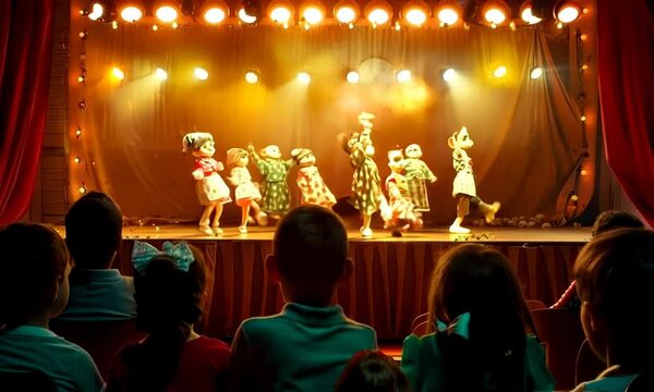 Puppeteers showcasing a puppet show for children, Video