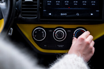 Car interior. close - up of car dashboard. car interior details. interior details. View of the car...