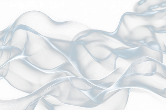 Glossy Glass Wavy Line Shape on Transparent Background