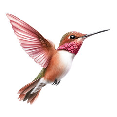 Obraz premium A vibrant hummingbird in mid-flight showcasing its colorful feathers and dynamic energy, perfect for nature-themed projects.