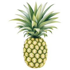 Fototapeta premium A vibrant and fresh pineapple, showcasing its textured skin and lush green leaves, perfect for tropical themes and healthy living.