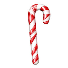 Obraz premium A festive red and white candy cane, perfect for holiday-themed decorations and sweet treats during the Christmas season.