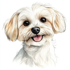 cute dog watercolor clipart illustration isolated