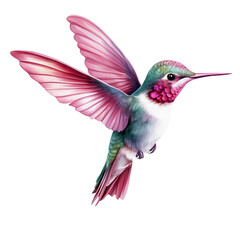 Obraz premium A colorful hummingbird in flight, showcasing vibrant feathers and beautiful iridescence, symbolizing nature's beauty.