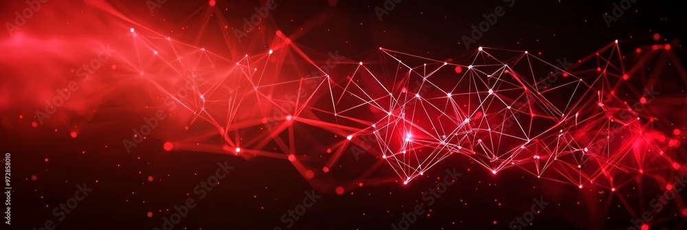 Aufkleber radiating energy, red particles weave together in a mesmerizing display against the darkness, illust