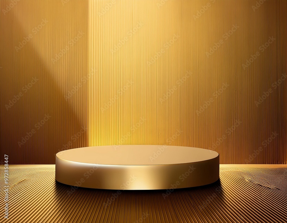 Canvas Prints golden podium background for product and shadow on a wall