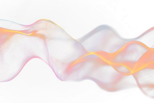 Transparent Glass Wavy Line Shape Isolated on White Background