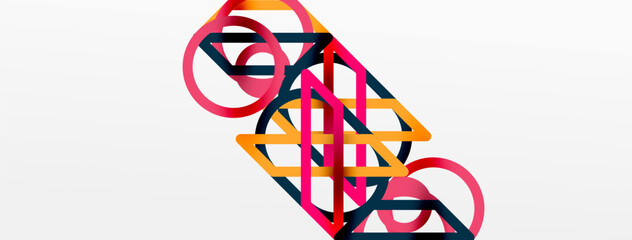 Abstract background - colorful circle lines technology or business digital template