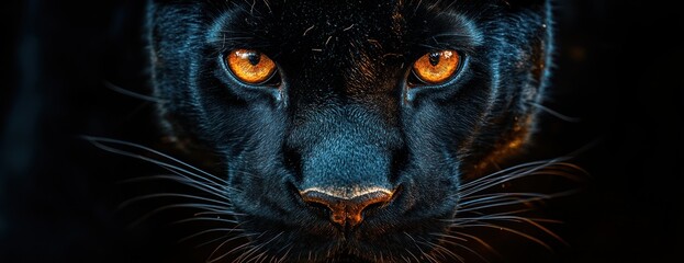 Closeup of a Black Panther's Face