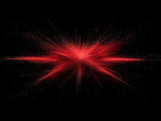 vibrant burst of red particles radiates outward in explosive patterns, creating a striking contrast against the deep black background, evoking a sense of energy and movement.
