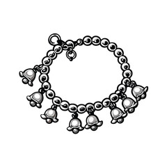 A delicate sterling silver anklet with tiny bells.